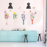 JM7355 Butterfly Flower Bedroom Living Room Sofa Background Wall Sticker - Multi-A