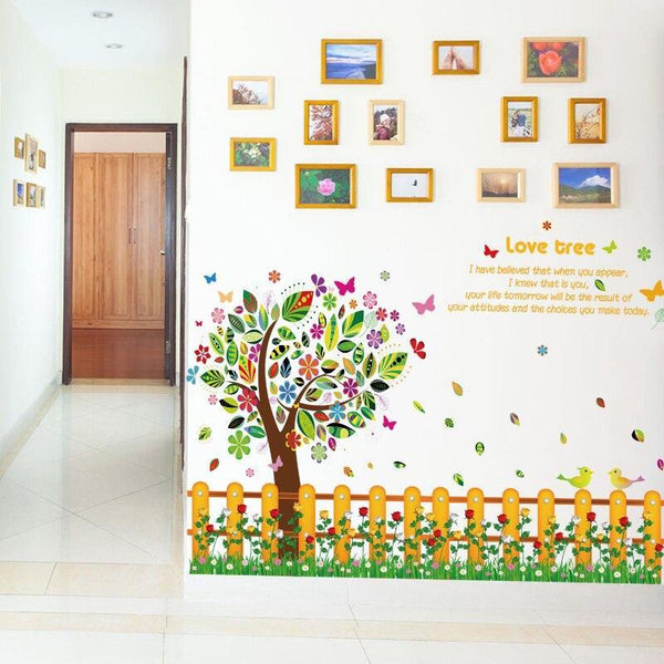 sk9024 Home decor love tree stickers for wall removable colorful wall pictures for living room