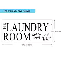 Creative Laundry Room Wall Sticker Home Decor Washing Machine Decorative Alphabet Decals Room Decor Decoration Wallpaper Poster size 20x60 dz029