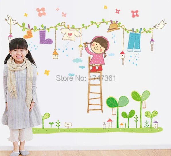 Wall stickers for children rooms background bedroom wall stickers decoration kindergarten classroom wall sticker ropes AY9143