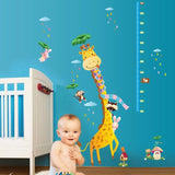 sk9030 cartoon Giraffe height measure wall stickers for children decals diynursery room interior wall decoration