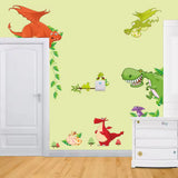 Cartoon Dinosaur Zoo Wall Sticker For Kids Room Bedroom Decoration Mural Nursery Decor Animals Cupboard Self-adhesive Wallpaper size 30x90cm cd002