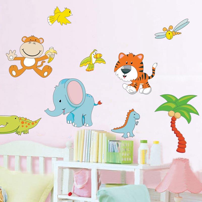 Cartoon Design wall deco sticker Baby Room Wallpaper PVC Sticker Home Decoration Customized removeable kiss Cut decals Sticker size 50x70 xy8052