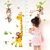 Height Measurement Growth Chart, Giraffe Monkey Printed Wall Sticker, Bedroom Self-adhesive Wallpaper for Kids -Sk9292
