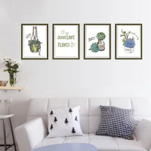 WALLSTICKER PLANTS AND FRAME size 50x70 hm71005