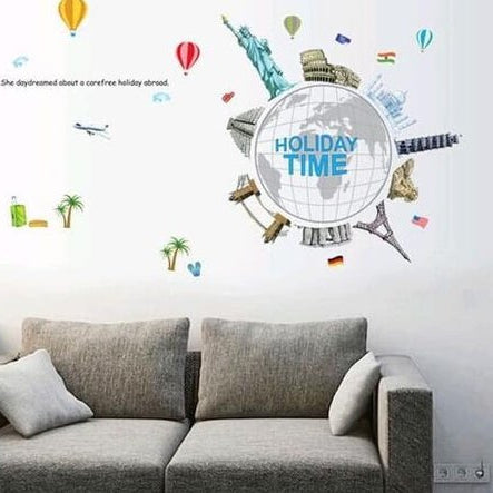 JM7260 Wrold Travel Vinyl wall sticker decal art Global Village bedroom Kids Room Wall Decor