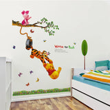 Tc1067 Hot cartoon Winnie Pooh friends tree wall stickers for kids room boy home decor wall decals nursery decoration wall poster gift