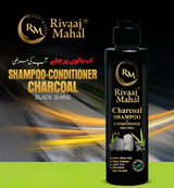 Rivaaj Mahal Charcoal Shampoo + Conditioner – Black Shine Formula for Deep Clean &amp; Smooth Finish