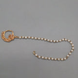 Golden Nose Nath one line With White perals For Women/Girls.