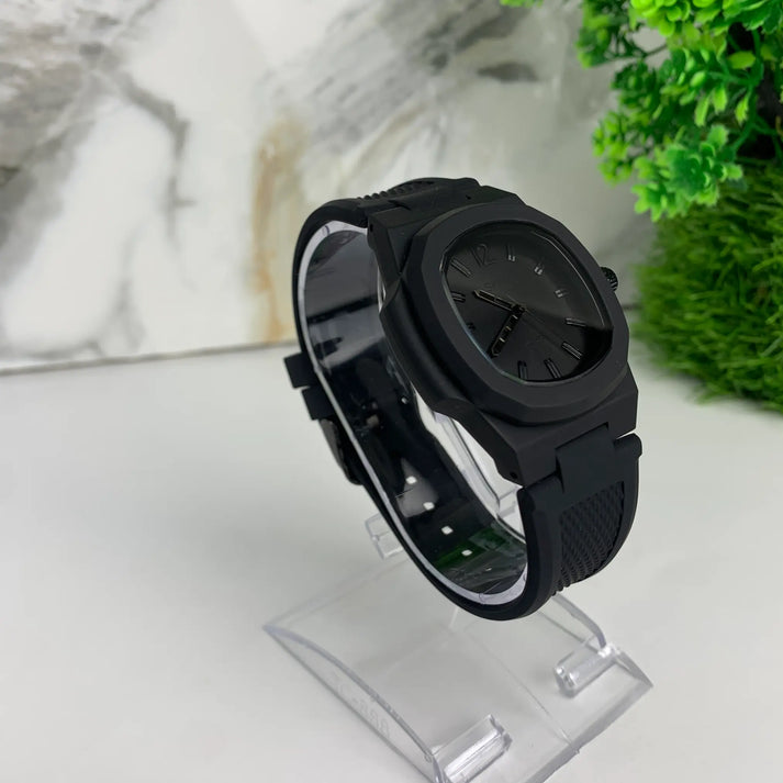 SKMEI New Men Quartz Watch with Silicone Strap ( Original ) | Best Quality Men Watch in Black Color | Best Quality Analog Watch For Men - Without Box - Black Dial