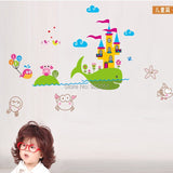 Whale Castle Kids vinyl wall sticker JM7204