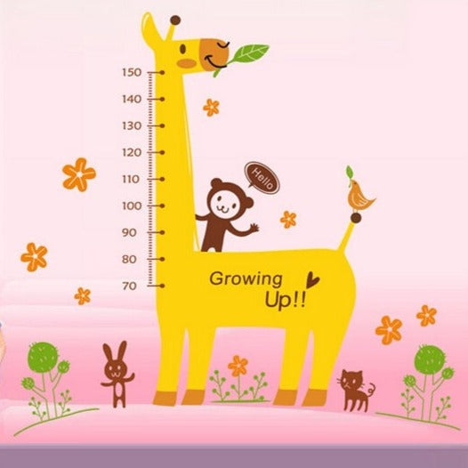 JM7205 Giraffe Growth Chart Height Wall Sticker Removable Home Decors Decal Art DIY Decorations Paper
