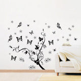 jm8062 Black Flying Butterfly Wall Stickers for Living room Bedroom Tv Sofa Background Window Glasses Home Decals Art Murals Home Decor