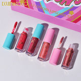 Set 12 Lip Gloss Kevin&amp;Coco, nuante de rosu si rose, cutie dreptunghiulara, 26.5x16.5x2.2 cm, 200 g, multicolor