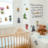 Kawaii Cartoon Halloween PVC Wall Stickers For Kids Bedrooms Window Background size 50x70 sk7123
