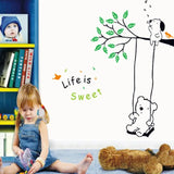 LP wholesale cartoon Winnie AY9036 swing three generations removable decorative wall stickers for children's room