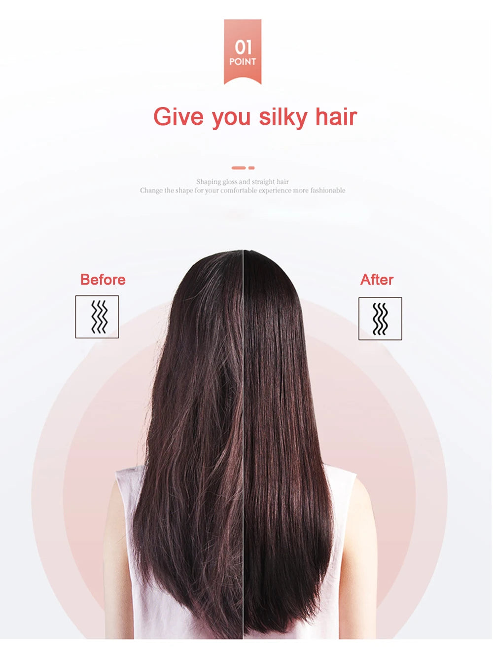 Hair Straightening Comb/Brush, Curling Comb Dual-Purpose Hair Straightener Styling Comb, Splint Does Not Damage The Inner Buckle for Professional Salon at Home (Random colors)