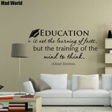 Mad World-Education Is Not The Learning Of Facts Wall Art Stickers Wall Decal Home DIY Decoration Removable Decor Wall Stickers