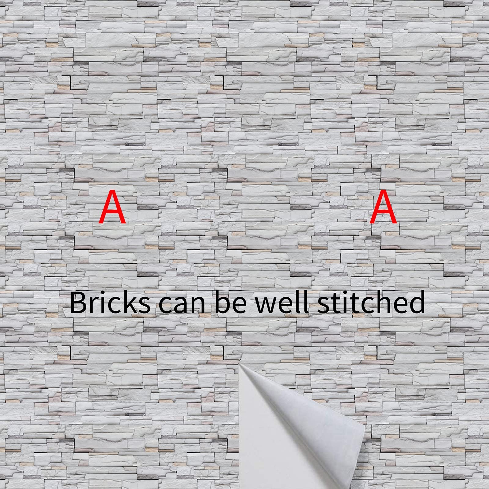 Gray Brick Wallpaper Peel and Stick Brick Contact Paper Self Adhesive Wallpaper Removable Wallpaper 3D Textured Faux Brick Wallpaper for Home Bedroom (45 x 845 cm), (332 inche x 18 inche)