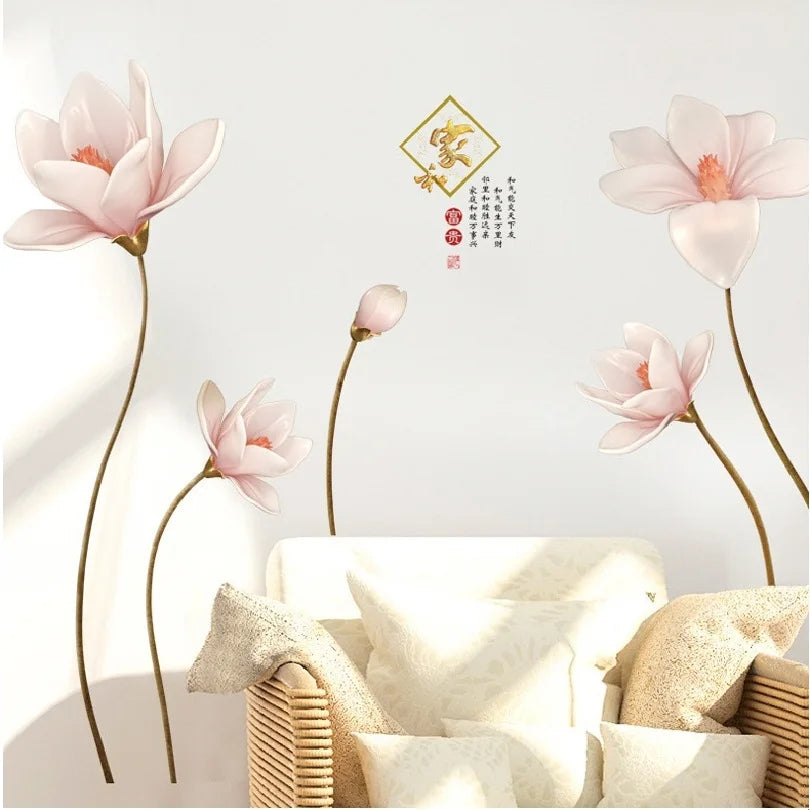 Modern Chinese Style Decoration Wall Tv Background Mural Wall Stickers Home Decor Living Room Stickers Muraux