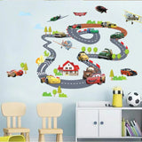 cars track Wallsticker wall sticker sticker dinding size 60x90 xy1160
