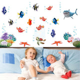 Finding Nemo Shark Fish Bathroom Mural Wall Decals Decor Kids Fun Popular Fashion for Boys Girls Living Room size 45x60 ay617
