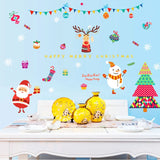 Christmas DIY Decoration Stickers Shop Glass Wall Stickers Shop Scene Festive Santa Christmas Tree
