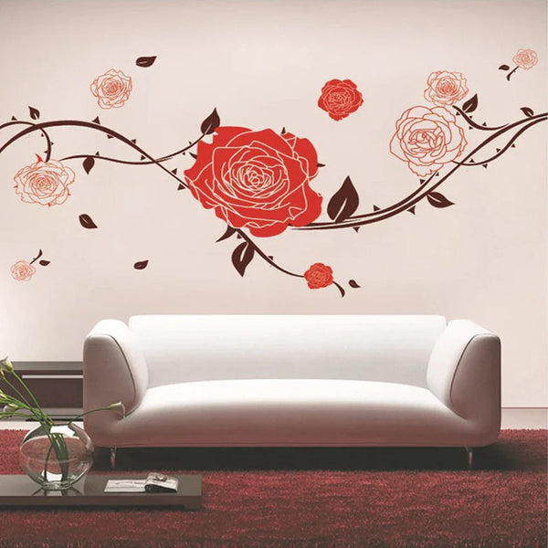 Red Rose PVC Wall Sticker jm7113