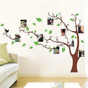 DIY transparent PVC wall stickers ]Abrown tree photo series of three generations of wall stickers wall stickers size  60x90 ay803