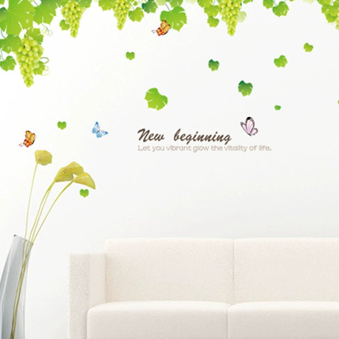 Zhonglan RemovABle Large Pastoral Style Grape Rattan Living Room Bedroom Tv Wall Sofa Background Wall Sticker size 60x90 am9005a