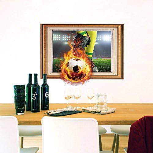 Football Cartoon 3D Wall Sticker for Children Kid Room Exercise Soccer Association Football World Cup Wallpaper Home Decoration -xx size 45x60 sk9061