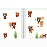 Wall Sticker / Stiker Dekorasi Untuk Dinding (Kaca) : Aneka Gaya Beruang Cokelat size 30x45 AY1001