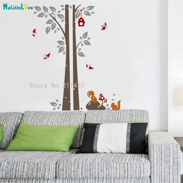 Tree Wall Sticker Squirrel Home Decor WallSticker ay848