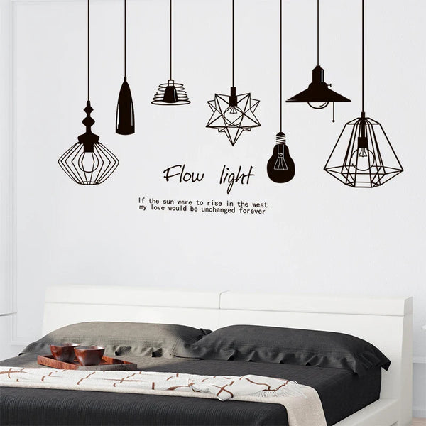 Simple and Elegant Hanging Lamp Wall Sticker for Home Decoration Xh5206c