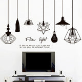 Simple and Elegant Hanging Lamp Wall Sticker for Home Decoration Xh5206c