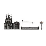 Creative Black Castle Street Light Wall Stickers Ay1915