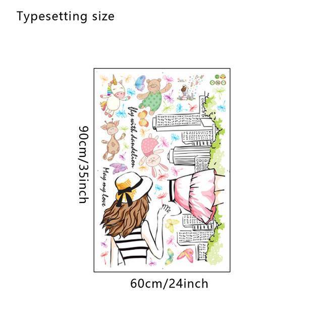 Wall Stiker ABC1060 Girl n Fly – Wallsticker  Wall Sticker  Wallstiker  Wall Stiker Stiker Dinding  Hiasan Dinding