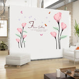 Pink Calla lily wall sticker PVC Material DIY art wall decals For Living room bedroom sofa background wall home decor sticker ay9211