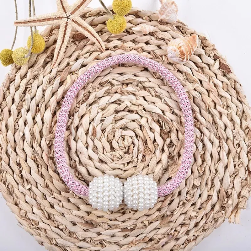 Curtain Buckle Magnetic Clip Bead Curtain Tie back Hanging Ball Curtain (1 pair) - (random color)
