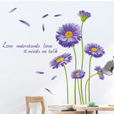 Purple Flower Plants Wall Sticker