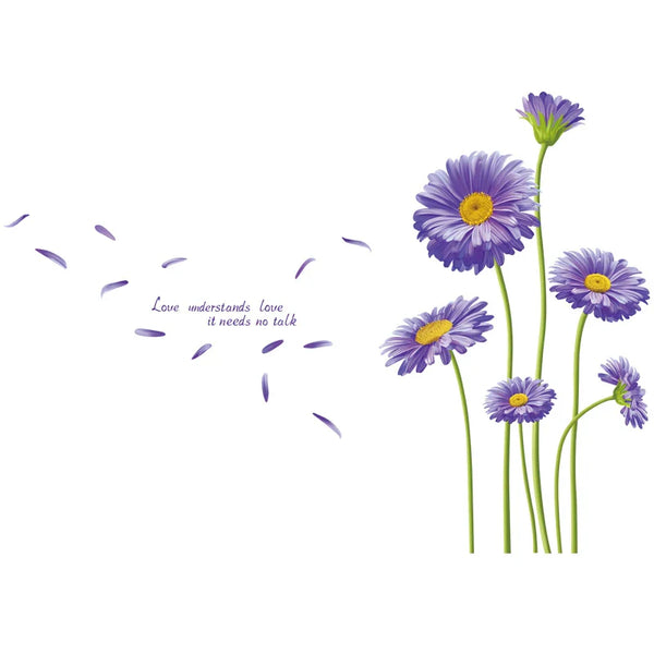 Purple Flower Plants Wall Sticker