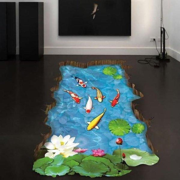 Ready Wall Stiker 60X90 Xh9219 Fish Lotus Pool Walstiker Wallsticker -Berkualitas
