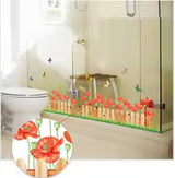 Corner Baseboard Cover Wall Decal Stickers Fresh Flowers Butterfly Home Decor DIY Vinyl Murals size 50x70 mj7027