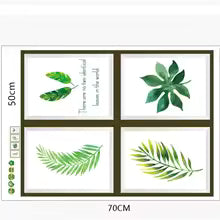 Botanical Frame Wall Decals - Custom Greenery Stickers for Dining & Bedroom size 50x70 sk7132
