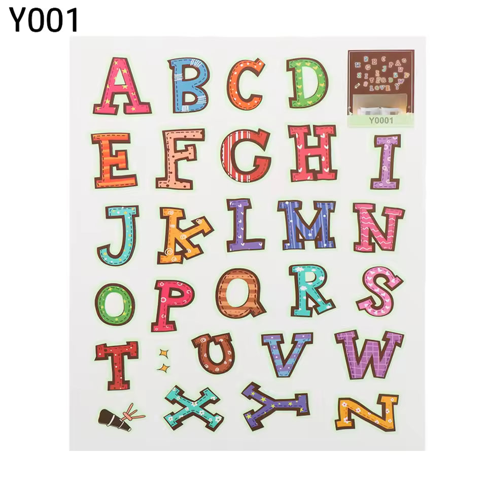 Yigo Fluorescent Luminous Wall Stickers Glow in The Dark Stars Home Decoration Eco-Friendly PVC Cartoon Wall Decal for Kids Rooms-Alphabet