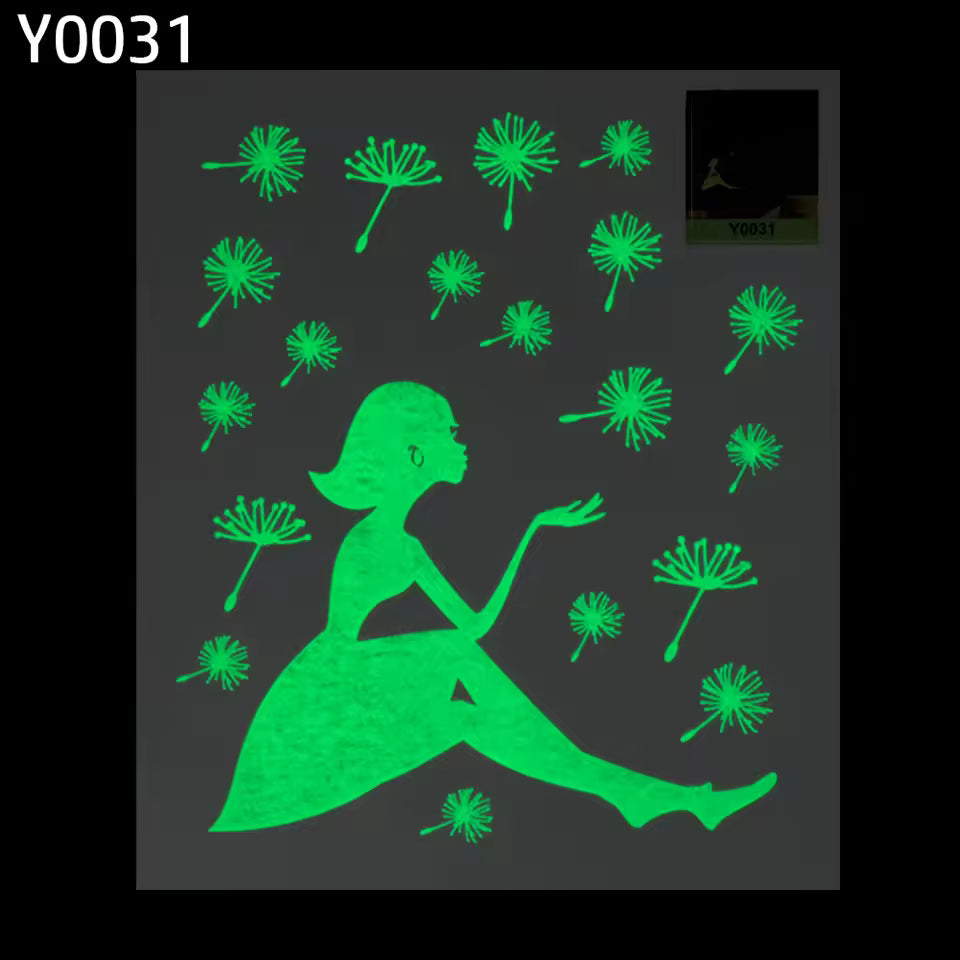 Yigo Fluorescent Luminous Wall Stickers Glow in The Dark Stars Home Decoration Eco-Friendly PVC Cartoon Wall Decal for Kids Rooms-Alphabet