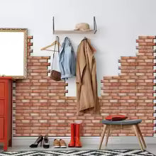 3D Imitation Brick Wall Stickers 30cmX30cm DIY Removeable Self-adhesive Waterproof Wallpaper Living Room Kitchen Ar Decoration size 25x25 Bricks2