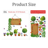 Green Leaf Potted Plant Flowers Wall Sticker DIY Home Wall Decals Room Interior Creative Wallpaper Decor PVC Removable Stickers size  60x90  abc1007 Wall Decor Sticker