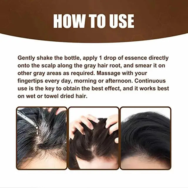 Anti-Greying Hair Spray | Drakkar Spray for Hair | Organic Ganoderma Inverted Essence for Grey Hair | Darkens Hair Naturally Without Damage - 30ML