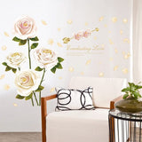 Flowers Wall Stickers Bedroom TV Sofa Romantic Flowers Home Decors
